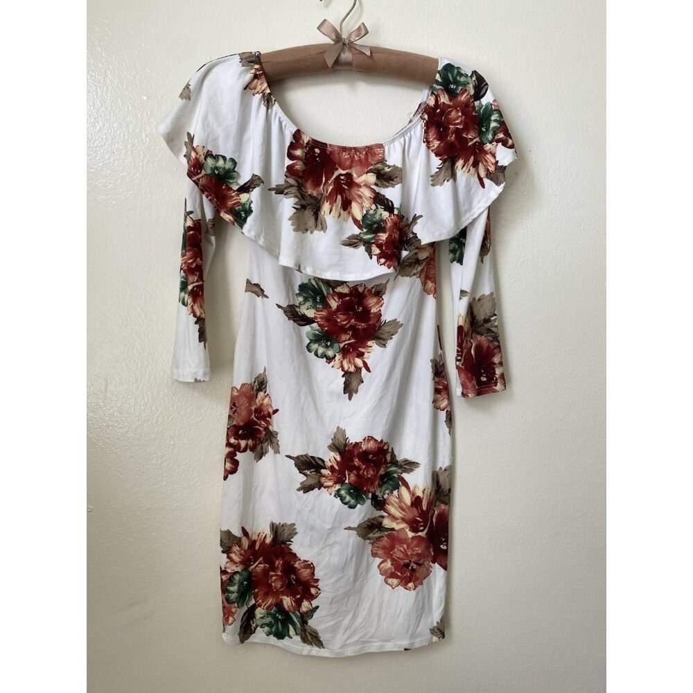 Minette maxi floral long sleeve dress size M Stretch Feminine Tropical Party